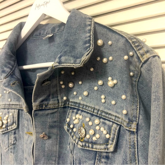 Mother of the Bride Pearl Denim Jacket 4X NWT - Picture 3 of 14